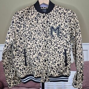 Scotch & Soda Tan and Black Leopard Print Bomber Jacket - Like New!